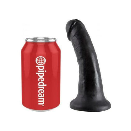 King Cock 6 Inches Black Realistic Dildo for Intense Pleasure - Model KC-6B - Unisex - Lifelike Texture - Suction Cup Base - Phthalate-Free - Latex-Free - Body-Safe - Hypoallergenic - Adult Naughty Store