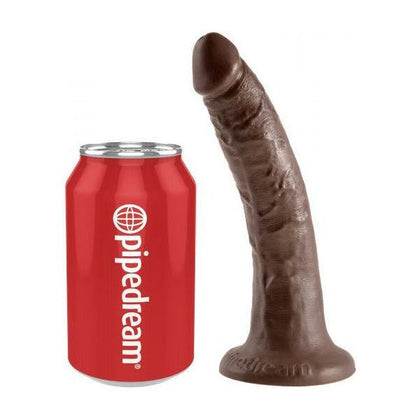 King Cock 7 Inches Realistic Dildo - Model KC-7, Brown - Unisex Pleasure Toy for Lifelike Sensations