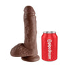 King Cock 8-Inch Realistic Brown Dildo with Suction Cup Base - Model KC-8B, Male, Anal Pleasure