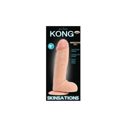 Skinsations Kong Realistic 9 in. TPE Dildo with Balls - Model K9-001 - Male - G-Spot and Prostate Stimulation - Flesh