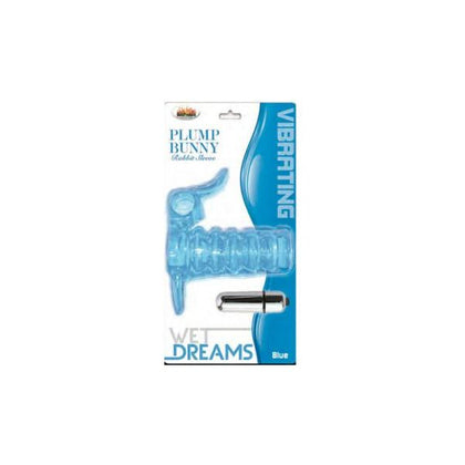 Introducing the Wet Dreams Plump Bunny Blue Sleeve - Vibrating Thermoplastic Elastomers TPE Stimulation for Men's Pleasure - Adult Naughty Store