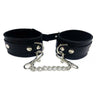 Introducing the Sensual Pleasure Rouge Plain Leather Wrist Cuffs Black - Model WL-01B - Adult Naughty Store