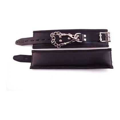 Luxury Noir Padded Leather Wrist Cuffs - Model X1 - Unisex - Sensual Pleasure - Black