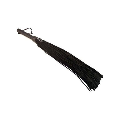Elegant Pleasures Rouge Long Suede Flogger with Leather Handle - Model RSF-001 - Unisex - Sensual Impact Play - Black