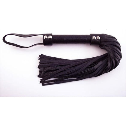 Introducing the Luxurious Rouge Black Leather Short Handle Flogger - Model LF-2021B: The Ultimate Pleasure Tool for Sensual Exploration!