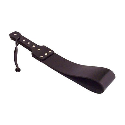 Introducing the Sensual Bliss Rouge Folded Paddle Black - A Luxurious Leather Pleasure Tool for Unforgettable Experiences