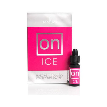 Introducing the Sensual Bliss On Ice Arousal Oil for Her - Model 5ml/0.17 oz. - Clitoral Stimulation - Cooling & Buzzing Sensation - Peppermint & Rosemary Infused - Glycerin-Free - Stimulatin - Adult Naughty Store