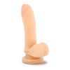 Introducing the Sensa Feel Mighty Mike Dual Density Dildo - Model MM-550 - Beige: A Petite Pleasure Powerhouse for G-Spot Bliss! - Adult Naughty Store