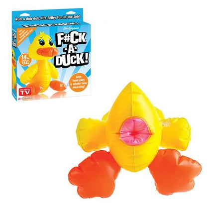 Introducing the Quack Pleasure Co. Aquatic Delight Fowl-mouthed Inflatable Duck Vibrator - Model QP-9000, Unisex, for Dual Stimulation, Ocean Blue