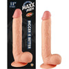 Maxx Men 11-Inch Straight Dong Beige - Realistic Skin PVC Suction Cup Dildo for Intense Pleasure - Adult Naughty Store