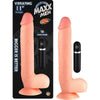 Maxx Men Vibrating 11-Inch Straight Dong Beige - Realistic Pleasure for Intense Satisfaction - Adult Naughty Store