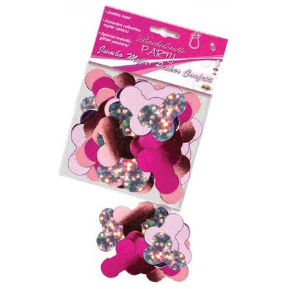 Jumbo Mylar Pecker Party Confetti - Reflective Metallic Glitter Phallus-Shaped Celebration Sprinkles - Adult Naughty Store