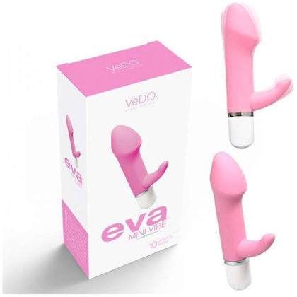 Vedo Eva Mini Vibe - Curved Silicone G-Spot and Clitoral Vibrator - Model EVM-001 - Women's Pleasure - Blush Pink