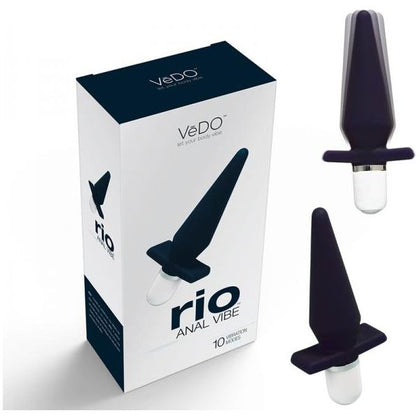 Introducing the Vedo Rio Anal Vibe Just Black - A Sensational Silicone and ABS Vibrating Anal Plug for Unforgettable Pleasure - Adult Naughty Store