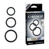 Fantasy C-Ringz Silicone 3 Ring Stamina Set Black: Premium Male Stamina Enhancement Rings for Endless Pleasure - Adult Naughty Store