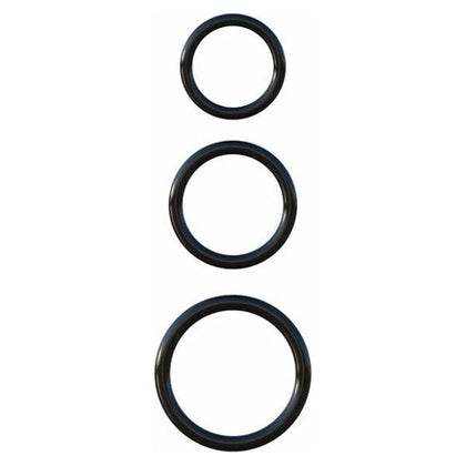 Fantasy C-Ringz Silicone 3 Ring Stamina Set Black: Premium Male Stamina Enhancement Rings for Endless Pleasure