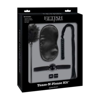 Fetish Fantasy Teaze And Please Kit: Complete Beginner's BDSM Set for Couples - Model FP-TPK1 - Unisex - Explore Sensual Pleasure with Feather Tickler, Satin Love Mask, Love Dice, and Ball Gag - Black