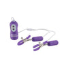 Fetish Fantasy Vibrating Nipple Clamps - Purple, Model XYZ-123, Unisex, Nipple Stimulation - Adult Naughty Store