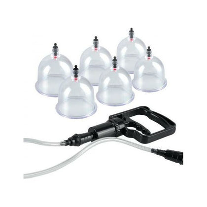 Fetish Fantasy Beginners 6 Piece Cupping Set - Powerful Vacuum Stimulation for Sensual Pleasure - Model FP-CUP-101 - Unisex - Nipple, Clitoral, Buttocks, and Erogenous Zones - Black - Adult Naughty Store