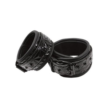 Sinful Midnight Black Anodized Nickel-Free Wrist Cuffs - Sensual Pleasure for All Genders