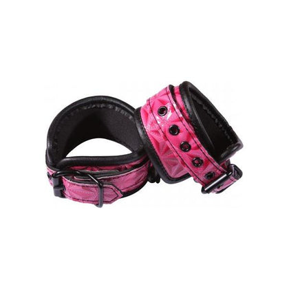 Sinful Midnight Black Anodized Wrist Cuffs - Model X1, Unisex, Pleasure Enhancing, Pink - Adult Naughty Store