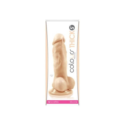 Colours Pleasures Thick 5in White Silicone Realistic Dong for Enhanced Sensations and Fulfilling Pleasure
