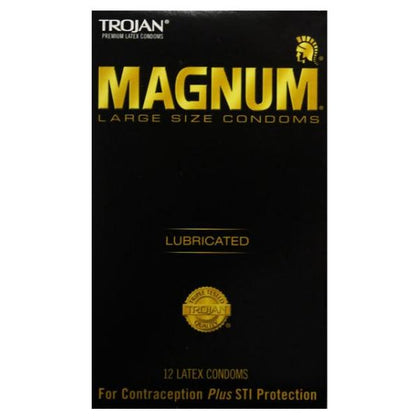 Trojan Magnum XL Pleasure Enhancing Condoms | Premium Lubricated Latex | Larger Size for Intense Pleasure | Pack of 12