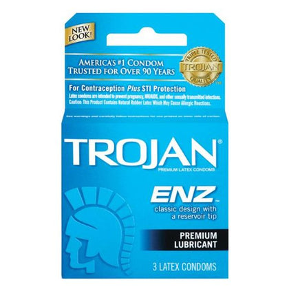 Trojan ENZ Lubricated Condoms - Pack of 3 | Latex Condoms for Enhanced Pleasure and Protection