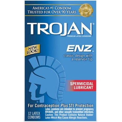 Trojan Condom Enz With Spermicidal Lubricant 12 Pack