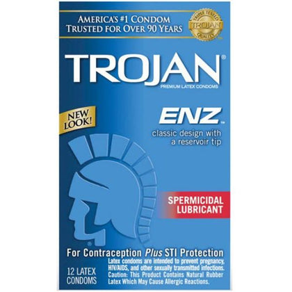 Trojan Condom Enz With Spermicidal Lubricant 12 Pack - Adult Naughty Store