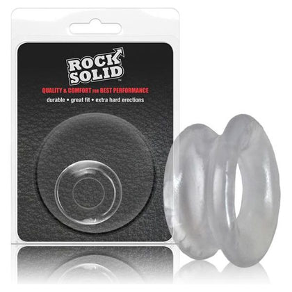 Rock Solid Convex Clear C Ring in a Clamshell - Stretchy Cock Ring for Men with Premature Ejaculation or Erectile Dysfunction - Model RS-CCRC01 - Enhances Pleasure and Performance - Clear Color