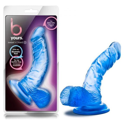B Yours - Sweet N Hard 8 - Blue Realistic PVC Dildo for Hands-Free Pleasure - Model SNH8 - Male - Anal and Vaginal Stimulation - Blue