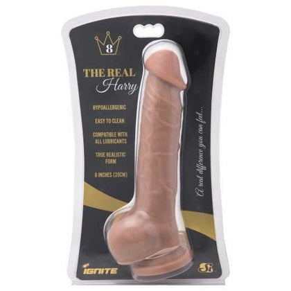 Real Pleasure Co. Harry 8-Inch Dildo Balls Suction Cup Caramel - Lifelike Pleasure for All Genders and Sensations - Adult Naughty Store