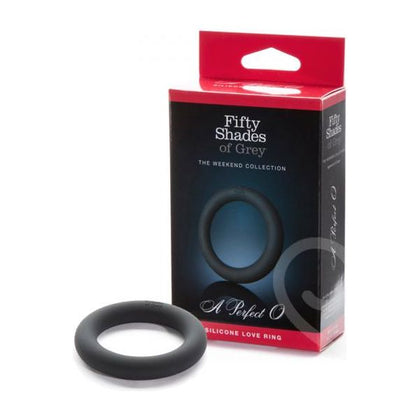 Fifty Shades of Grey A Perfect O Silicone Love Ring - Enhancing Erection, Model X1, Male, Intensify Pleasure, Black - Adult Naughty Store