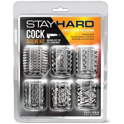 Stay Hard Cock Sleeve Kit Clear 6 Pack - Enhancing Pleasure and Sensation for All Genders