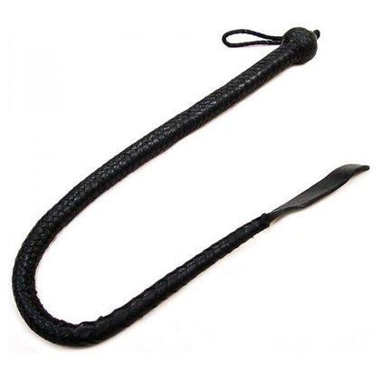 Introducing the Seductive Rouge Devil Tail Whip Black: Exquisite Leather BDSM Toy - Model DTW-36.22B, Unisex Pleasure, Perfect for Sensual Stimulation!