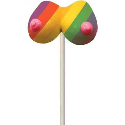 Rainbow Boobie Candy Pop - Multi-Colored Silicone Boob Shaped Candy Pop for Sensual Pleasure - Model BCP-2021 - Unisex - Nipple Stimulation - Vibrant Colors - Adult Naughty Store