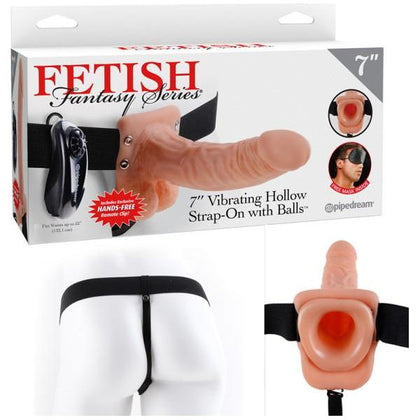 Fetish Fantasy 7in Vibrating Hollow Strap-on With Balls Flesh - The Ultimate Pleasure Enhancer for Couples
