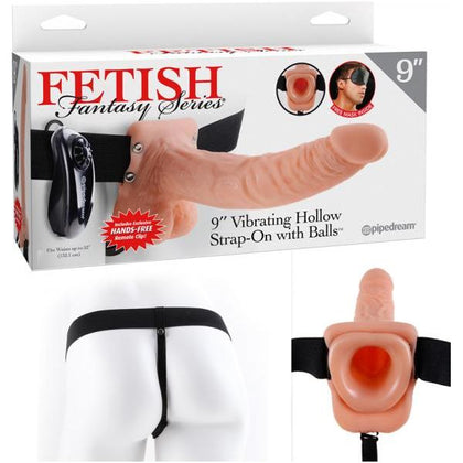 Fetish Fantasy 9in Vibrating Hollow Strap-on With Balls - The Ultimate Pleasure Experience for Men and Couples