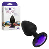 Booty Bling Small Black Plug with Purple Stone - Sensational Pleasure for All Genders and Irresistible Visual Stimulation - Adult Naughty Store