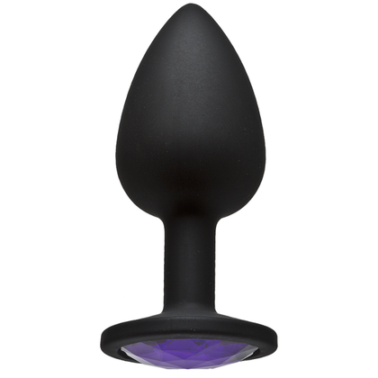 Booty Bling Small Black Plug with Purple Stone - Sensational Pleasure for All Genders and Irresistible Visual Stimulation - Adult Naughty Store