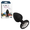 Booty Bling Small Black Plug Silver Stone: Luxurious Silicone Anal Pleasure for All Genders - Adult Naughty Store