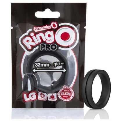 Screaming O Ringo Pro LG Black Silicone Penis Ring for Enhanced Erections and Prolonged Pleasure - Adult Naughty Store