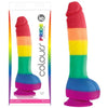 Colours Pride Edition 8 inches Dong Rainbow - Realistic Silicone Dildo for Hands-Free Pleasure (Model: PRD-8D-RBW) - Adult Naughty Store