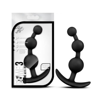 Luxe - Be Me 3 - Black: Premium Silicone 3-Bead Anal Toy for Enhanced Pleasure - Model LM-3B-BK - Adult Naughty Store