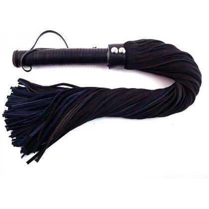 Rouge Flogger Suede Leather Handle Black Blue - Introducing the Exquisite Rouge Flogger RS-27: A Luxurious Suede Leather Handled Black and Blue BDSM Whip for Sensual Pleasure