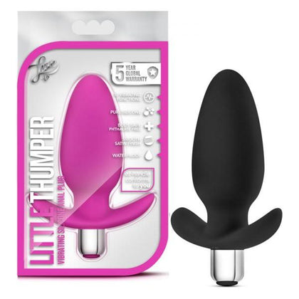 Luxe - Little Thumper - Black Silicone Anal Plug with Removable Waterproof Bullet - 10 Vibration Functions - Model LT-001 - Unisex - Anal Pleasure - Black
