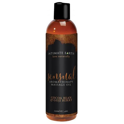 Intimate Earth Sensual Massage Oil 4oz - Cocoa Bean and Goji-Berry - Adult Naughty Store