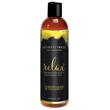 Intimate Earth Relax Massage Oil 4oz - Fragrance-Free, All Natural, Sensual Body Oil for Silk Soft Skin, Perfect for Sensitive Skin, Non-Greasy, Non-Staining