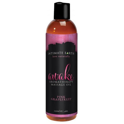 Intimate Earth Awake Massage Oil 4oz - Black Pepper and Pink Grapefruit